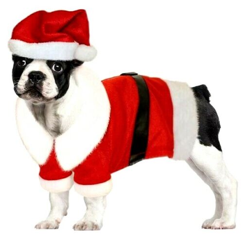 Beclen Harp Merry Christmas Xmas Coat & Hat For Small Dogs Costume Pug French Bulldog Santa