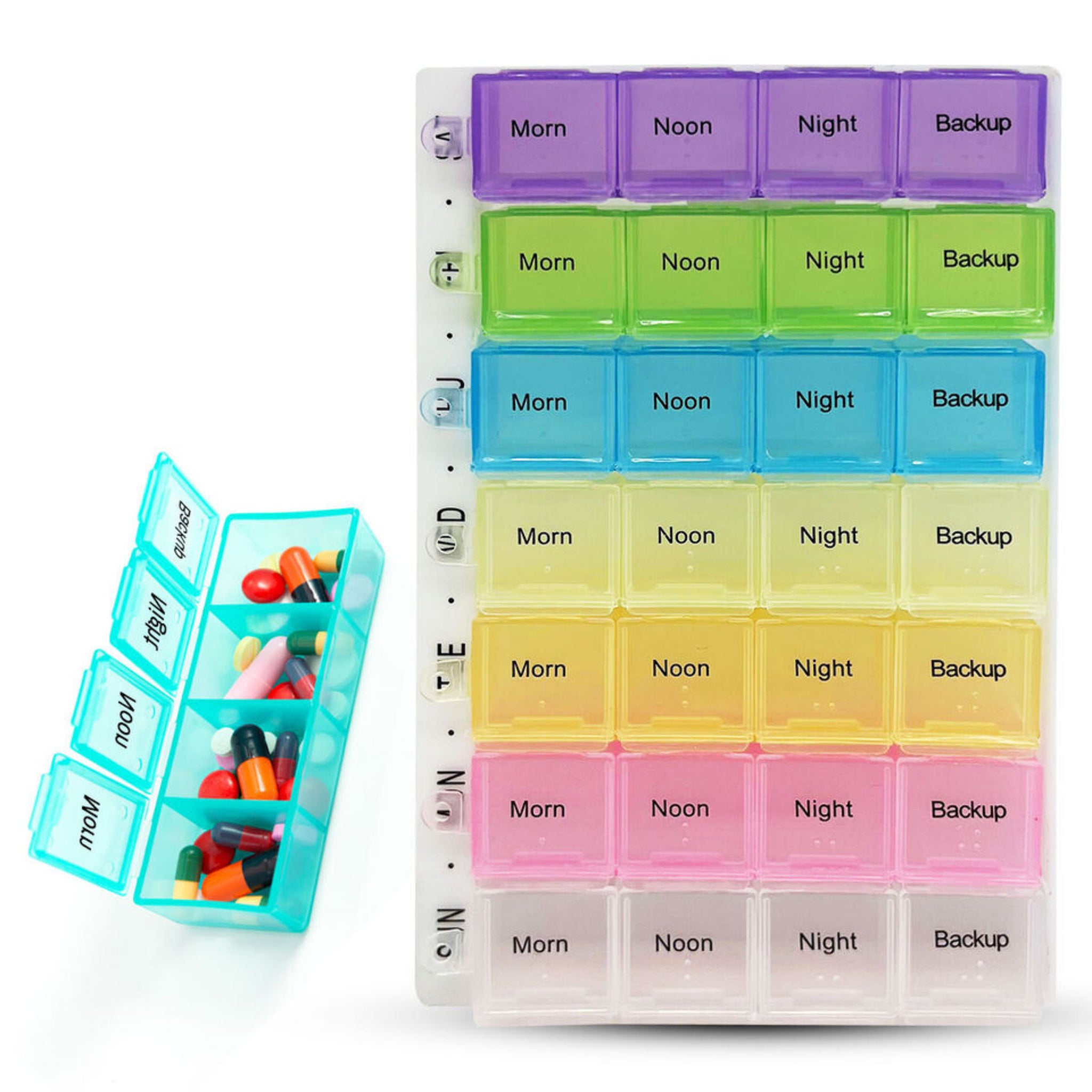 Beclen Harp Weekly Pill Box 7 Day 28 Compartment Tablet Organiser Medicine Storage Dispenser