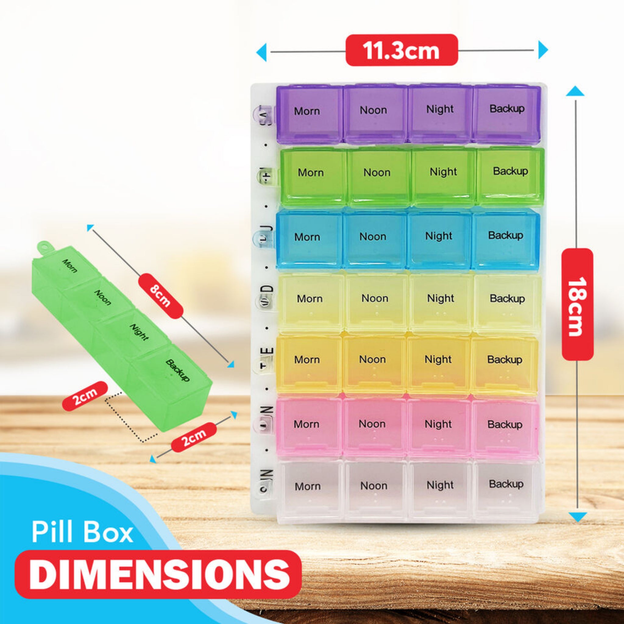 Beclen Harp Weekly Pill Box 7 Day 28 Compartment Tablet Organiser Medicine Storage Dispenser