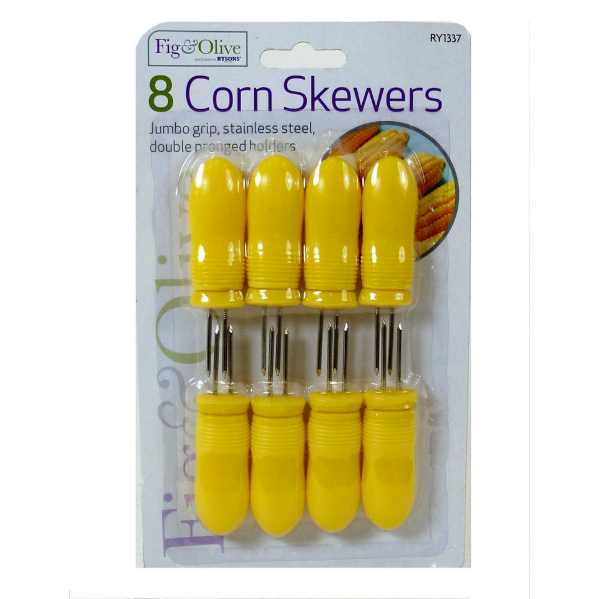 Beclen Harp PACK OF 8 JUMBO CORN ON THE COB HOLDERS / SWEETCORN SKEWERS / PRONGS - BBQ