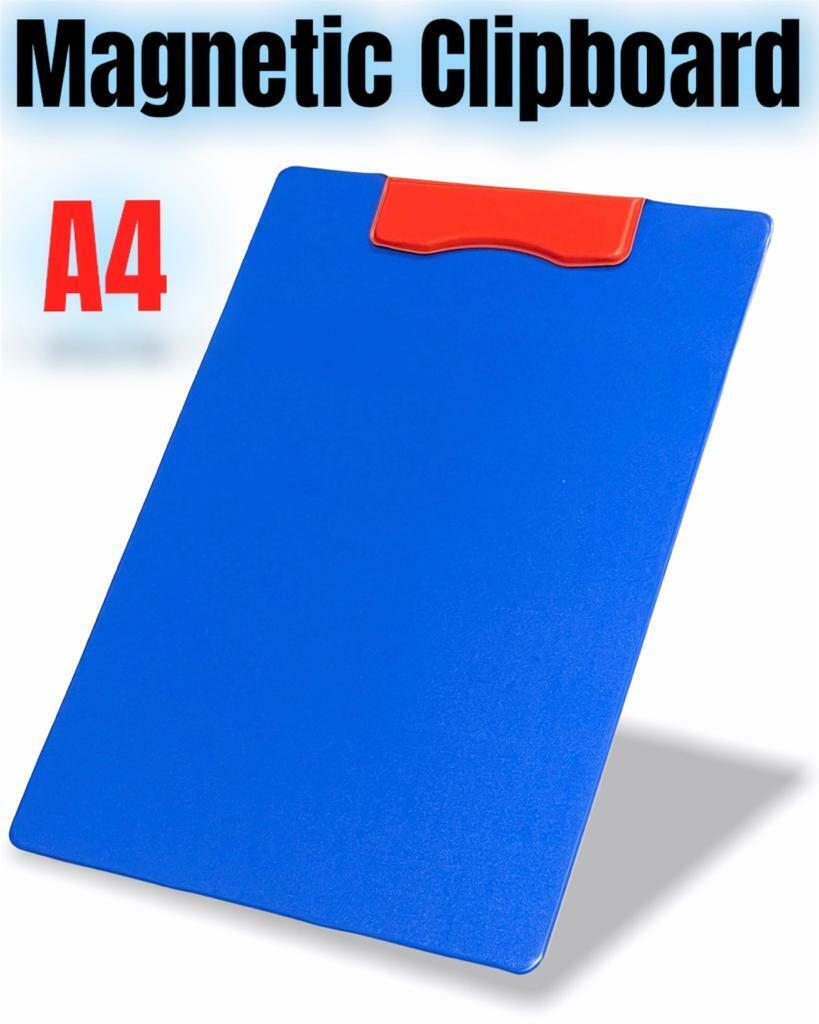 Beclen Harp Magnetic Daiso PVC Covered A4 Clipboard - Bright Colour Blue / Red Office School