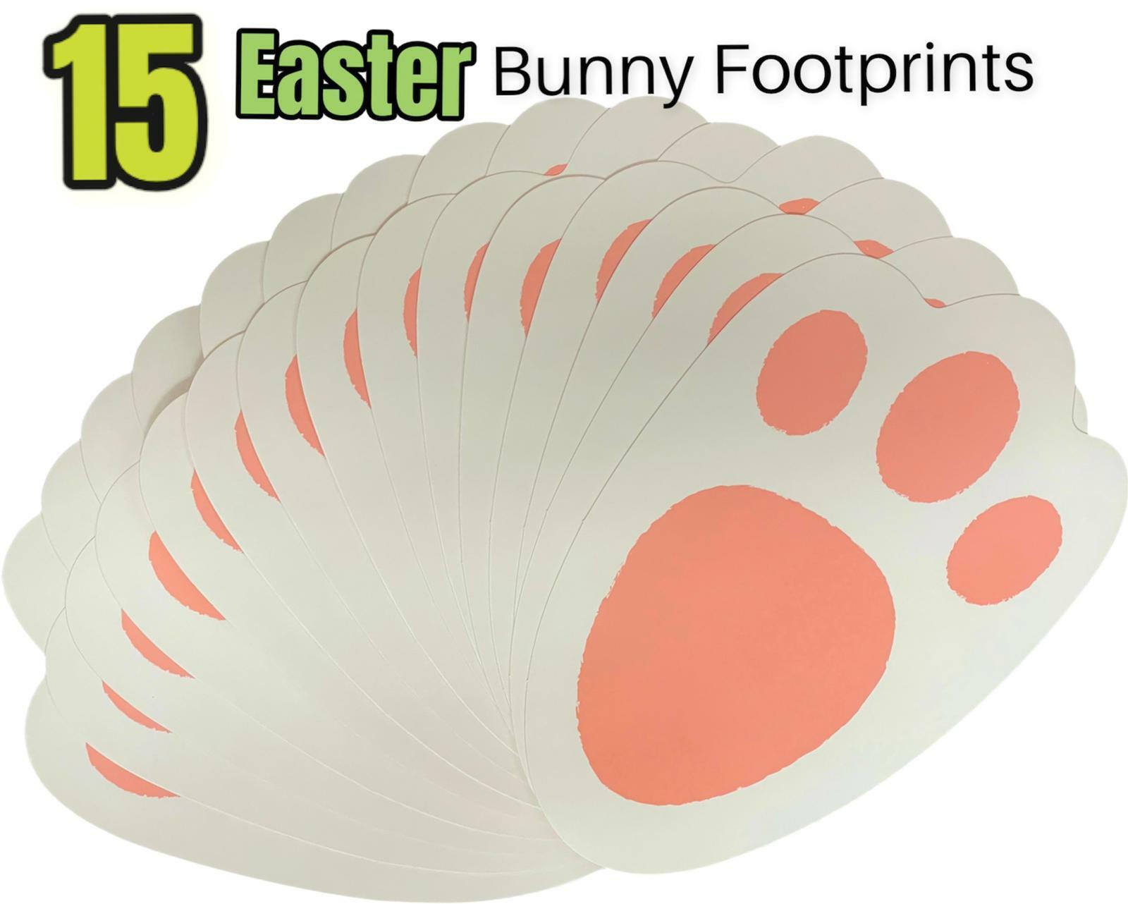 Beclen Harp 15 x EASTER BUNNY FEET Egg Hunt Rabbit Footprint Paw Print Foot Craft Game Kids