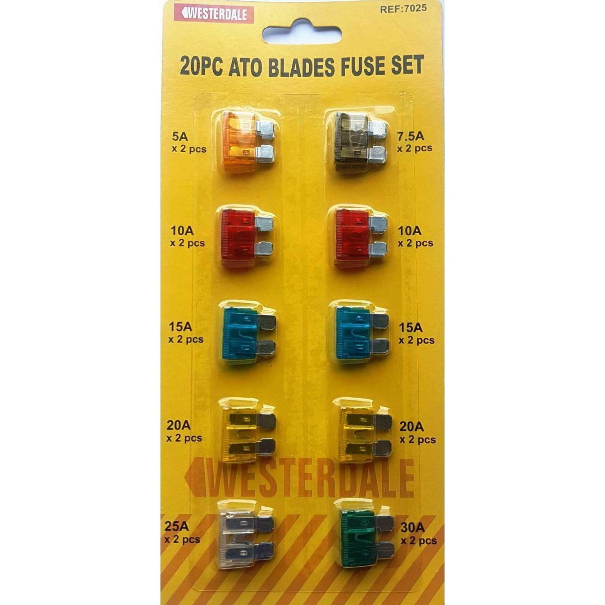 Beclen Harp 20Pcs Car Auto Assorted Standard Auto Blade Fuses ATM ATO Fuse Set 5-30A