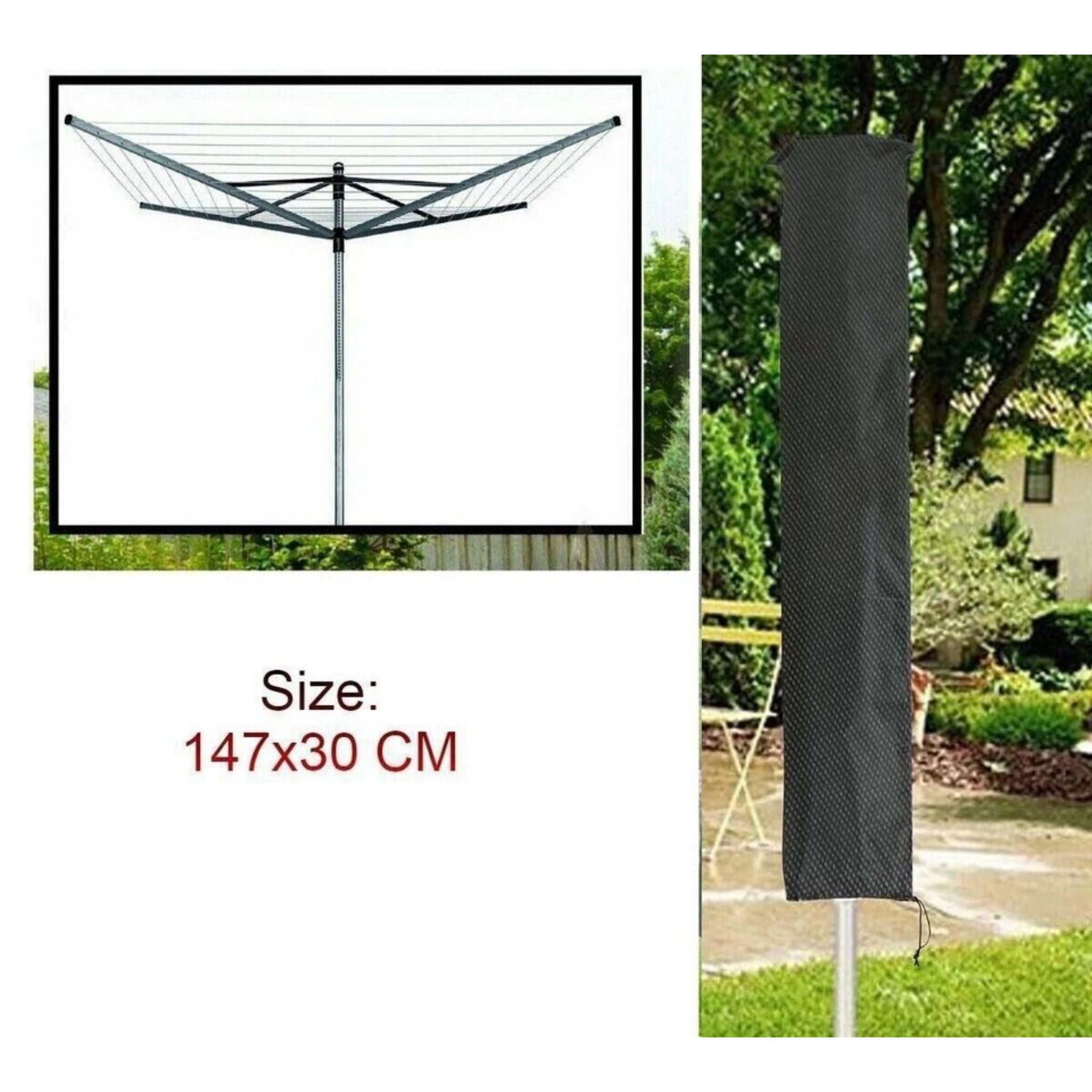 Beclen Harp Waterproof Heavy Duty Rotary Washing Line Cover Clothes Airer Garden Parasol