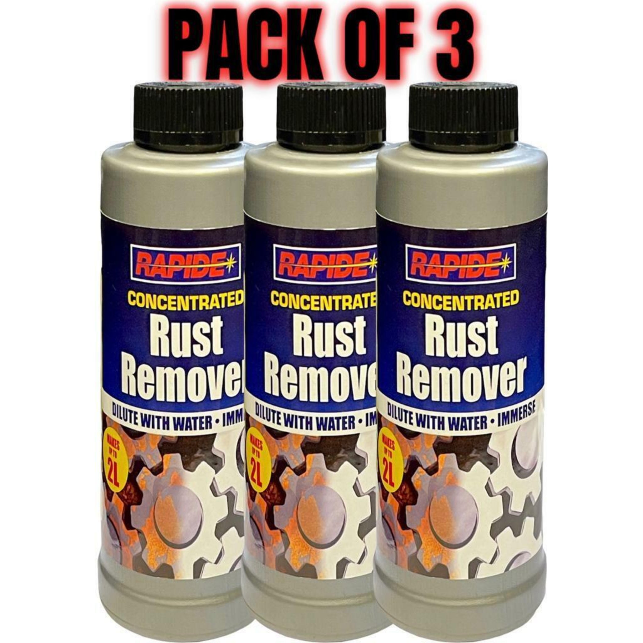 Beclen Harp 3 x Rapide Concentrated Rust Remover Liquid Dilute With Water - Immerse 200ml