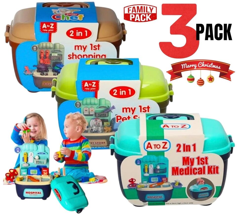 2x MY FIRST KITCHEN COOKING MEDICAL SET PRETEND PLAY COOKWARE PLAY LEARN KIDS