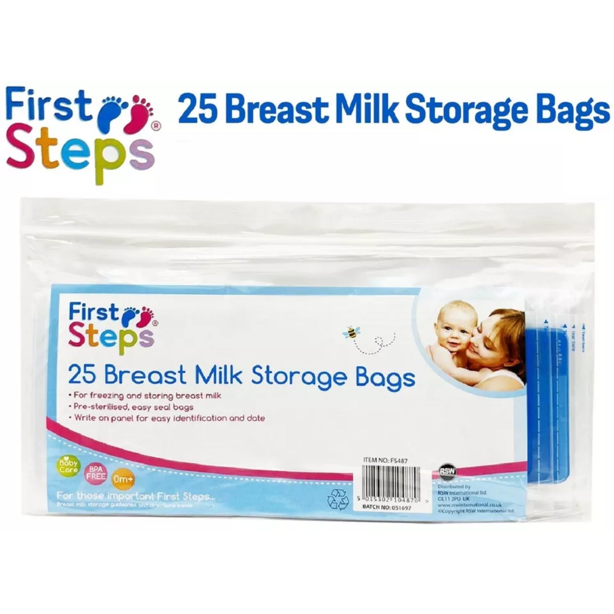 Beclen Harp Pre-Sterilised Breast Milk Storage Bags Easy Seal Milk Storage Container Pouches