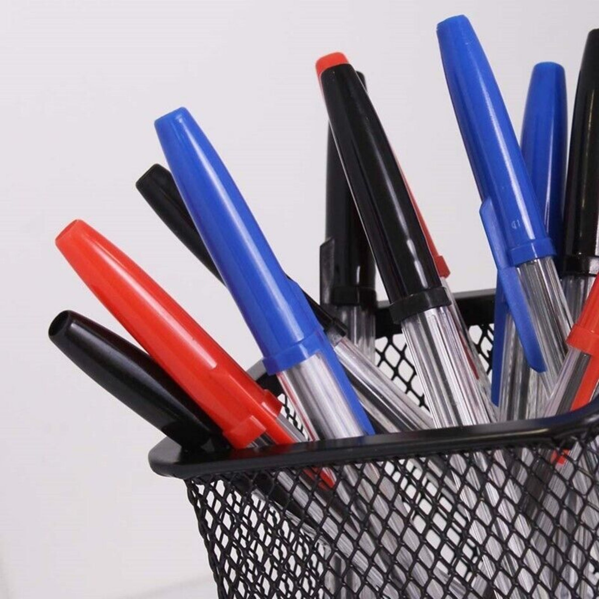 Beclen Harp 24 Ballpoint Pens Set | High Quality Medium Ball Point Pen Biros Black Blue Red