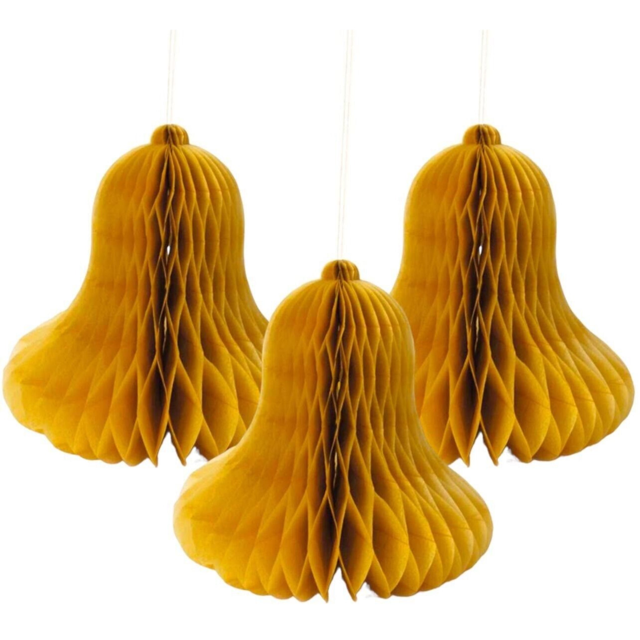 Beclen Harp 3 x Christmas Bells Party Decor Honeycomb Paper Tablescape Table Decoration