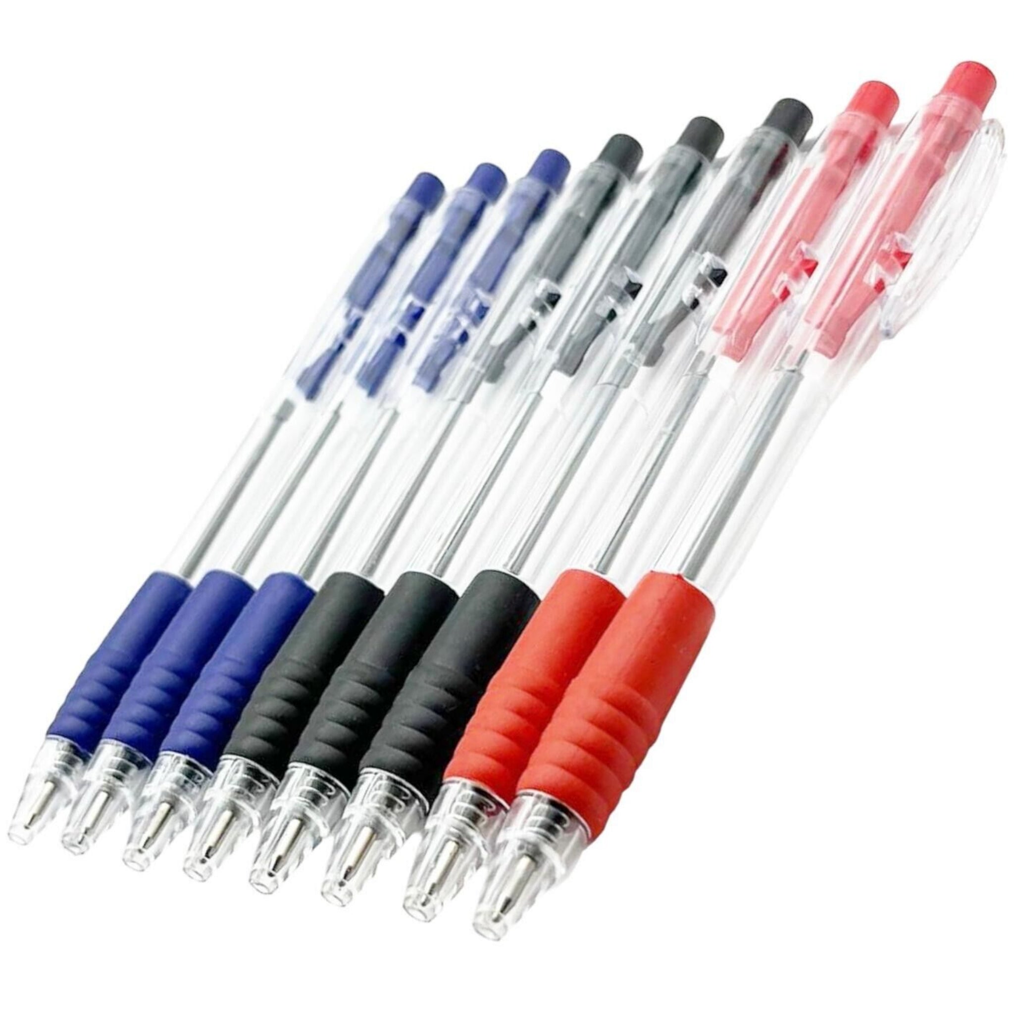 Beclen Harp 8 Ballpoint Pens Set High Quality Soft Non-Slip Grip Medium Ball Point Pen Biros