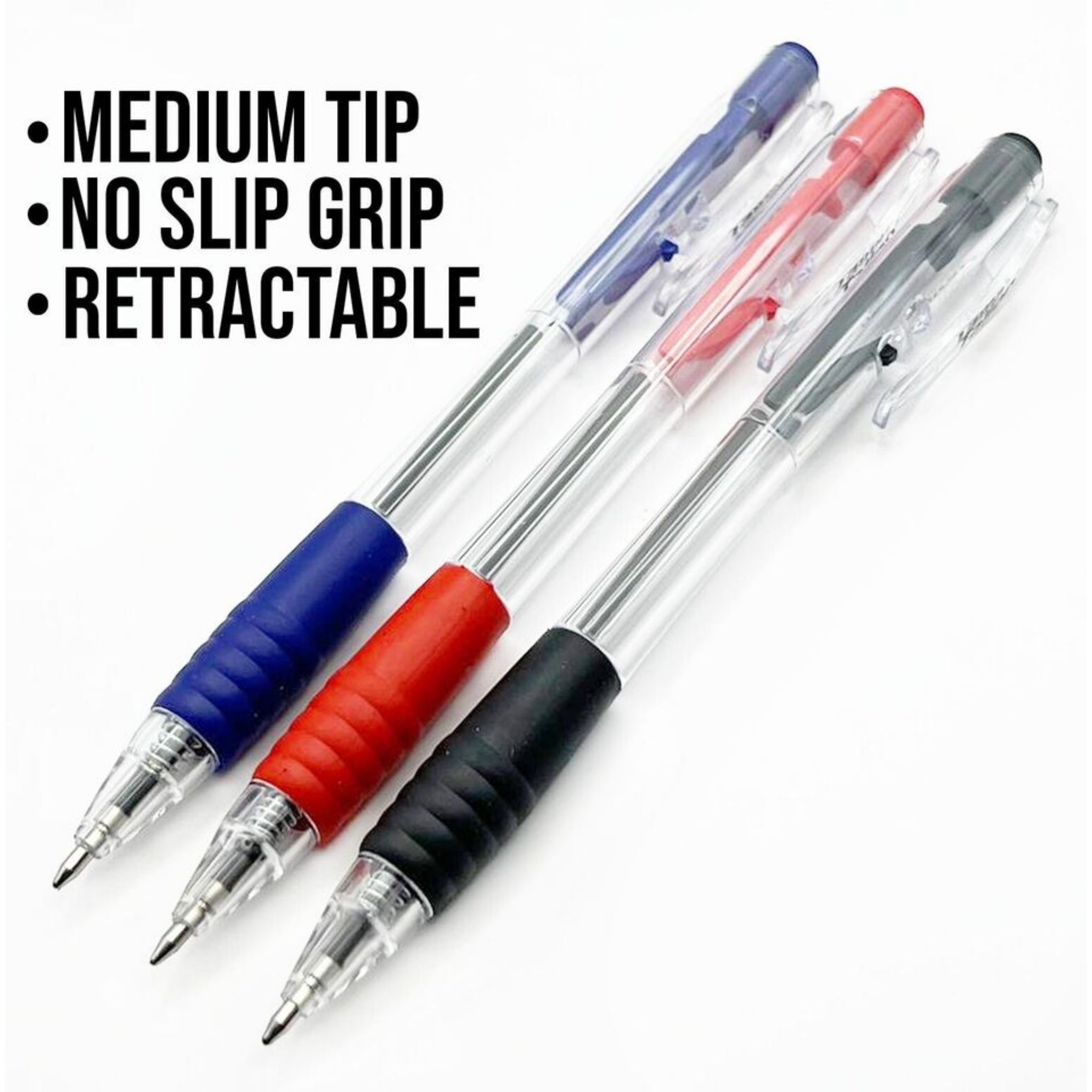 Beclen Harp 8 Ballpoint Pens Set High Quality Soft Non-Slip Grip Medium Ball Point Pen Biros