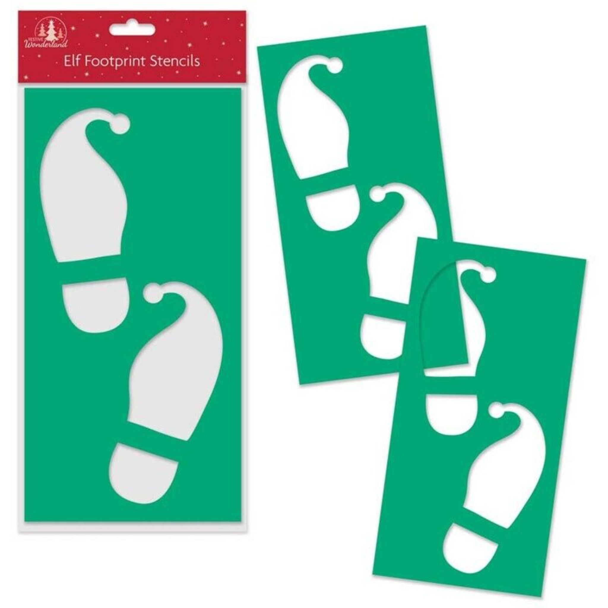 Beclen Harp Christmas Santa Footprint Stencils Elf Father Christmas Boots Stencil - Plastic