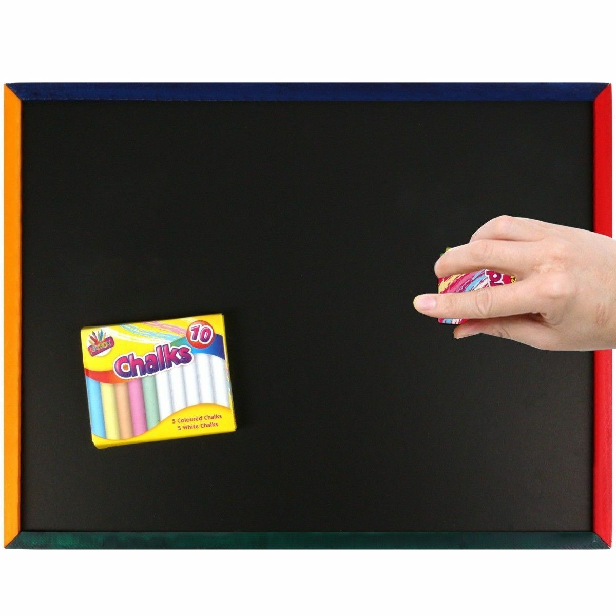 Beclen Harp Children Kids Create Large Chalk Board + Chalk & Sponge Board Rubber 33x43cm New