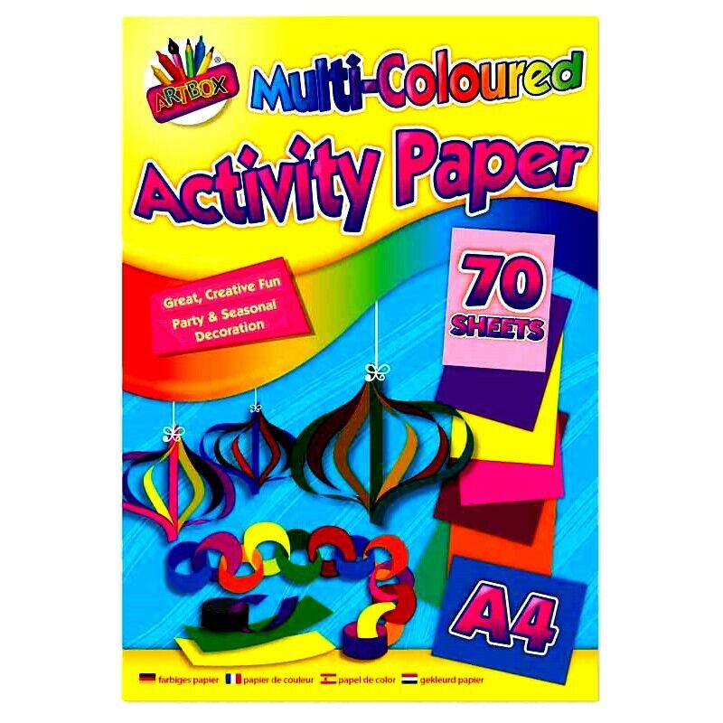 Beclen Harp Multi Coloured Pad 70 Sheets,A4 Activity Paper Ideal stocking filler