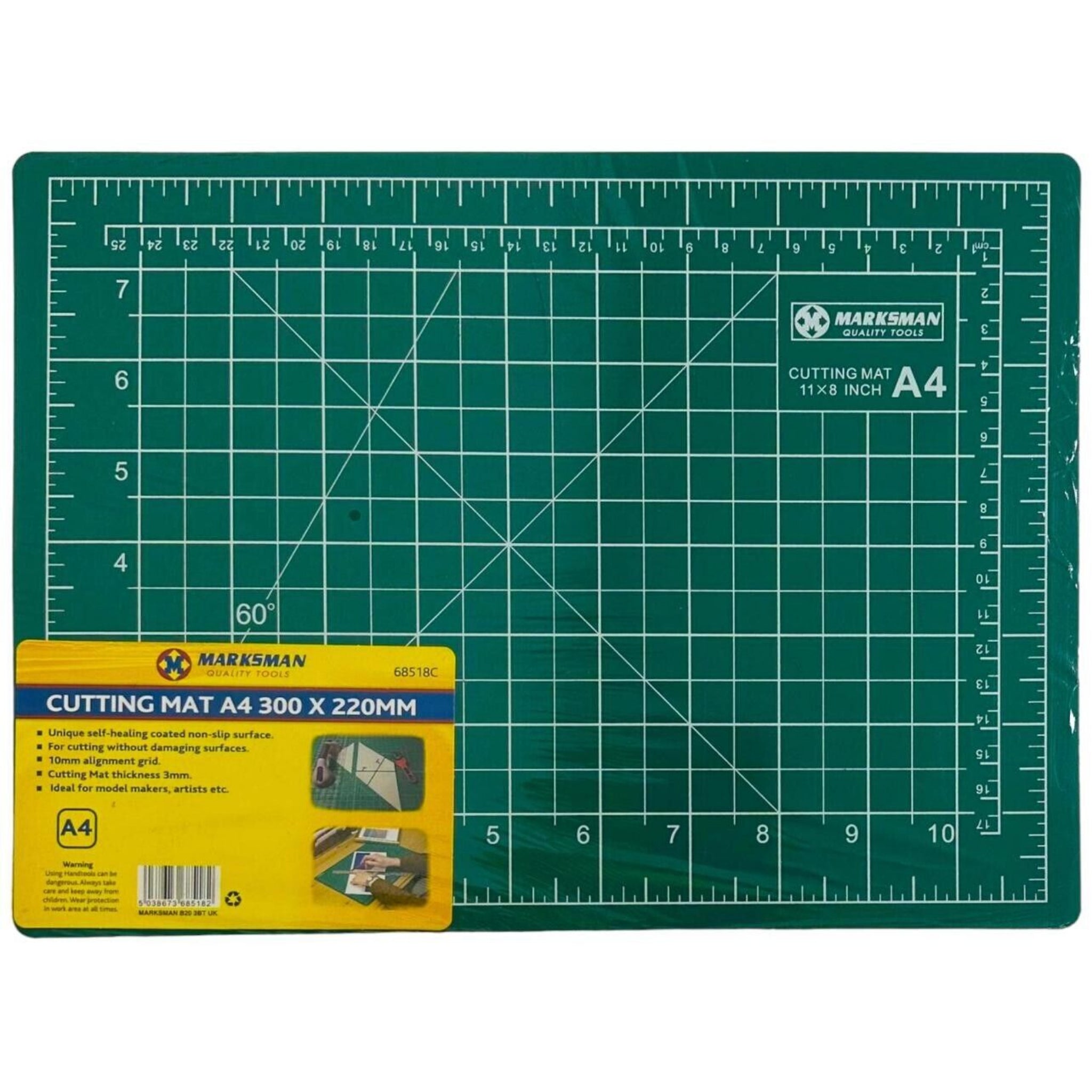 Beclen Harp A4 Cutting Mat 300x220mm Self Healing Slip-Resistant Arts & Crafts Grid Design