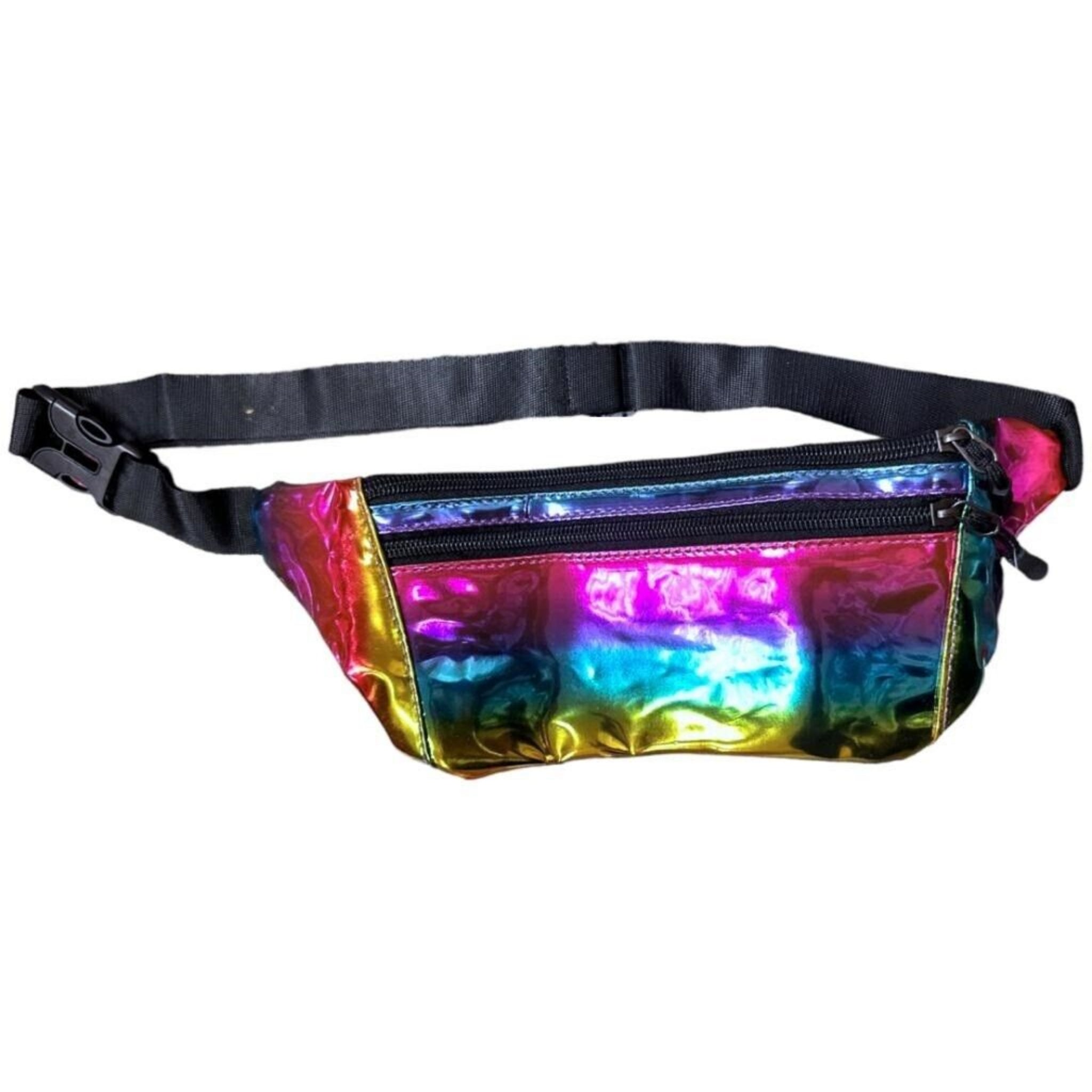 Beclen Harp Rainbow Durable Pvc Bum Bag Festival Fanny Pack Bum Bag Money Pouch Belt