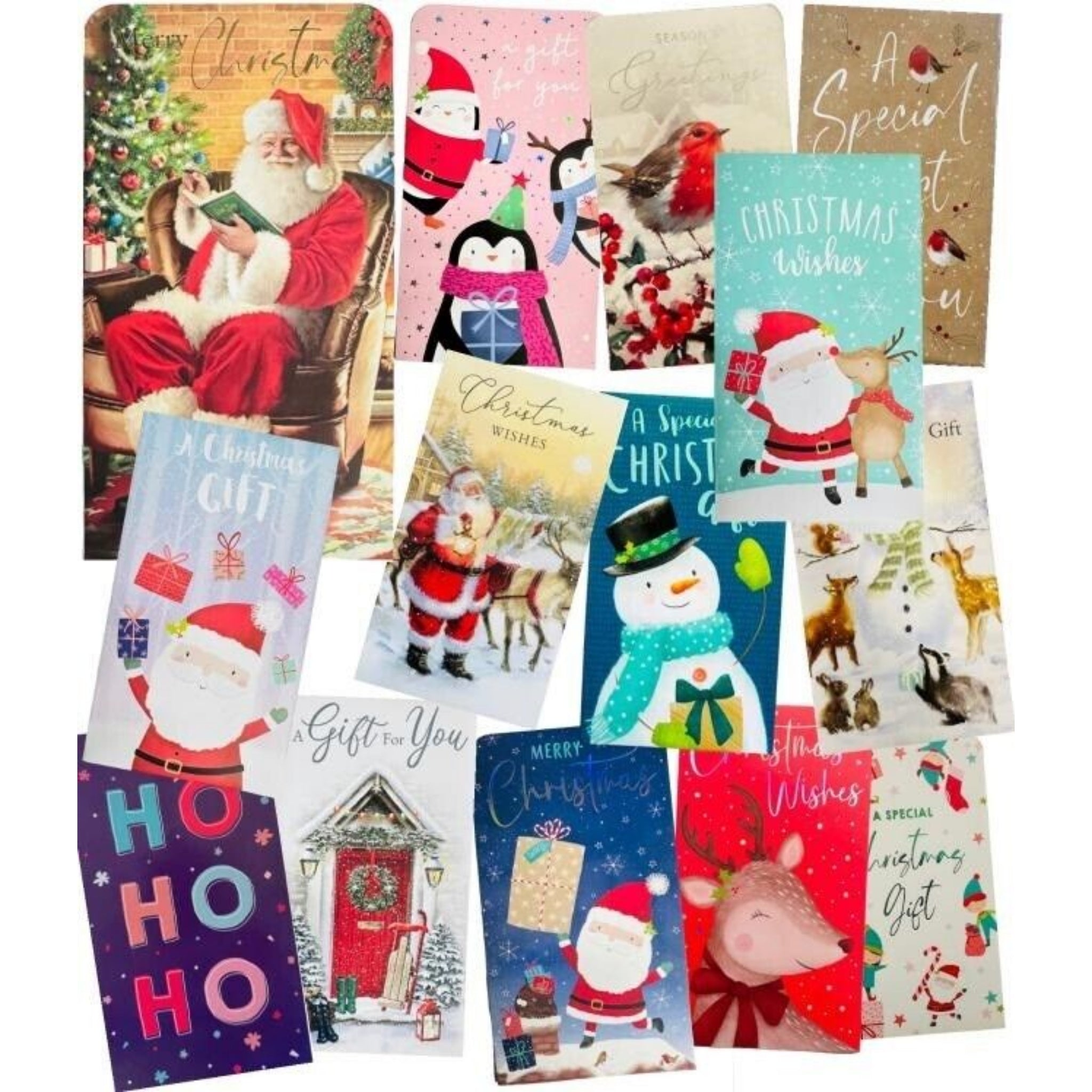 Beclen Harp 12 x Assorted Christmas Money Envelope Gift Card Voucher Wallet Santa Present