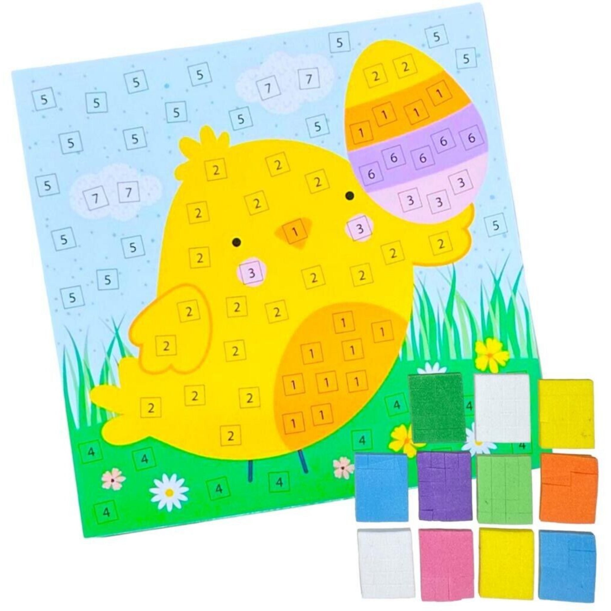Beclen Harp Make your Own 2 Easter Mosaics - Decorate Your Own Easter Bunny Chick Craft Kit
