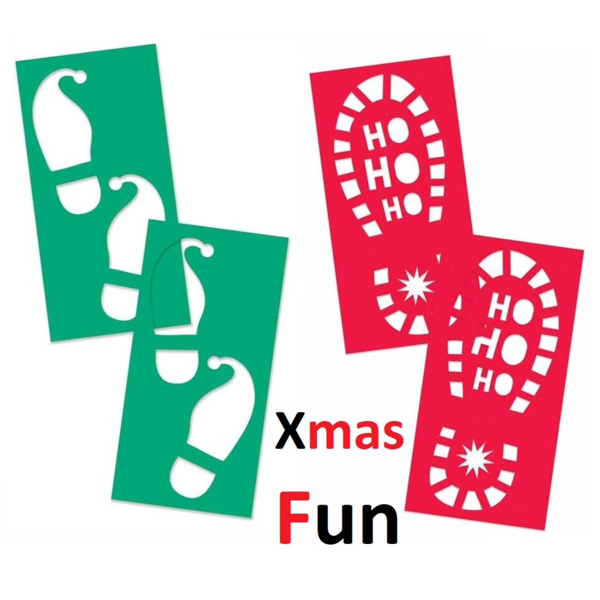 Beclen Harp Christmas Santa Footprint Stencils Elf Father Christmas Boots Stencil - Plastic