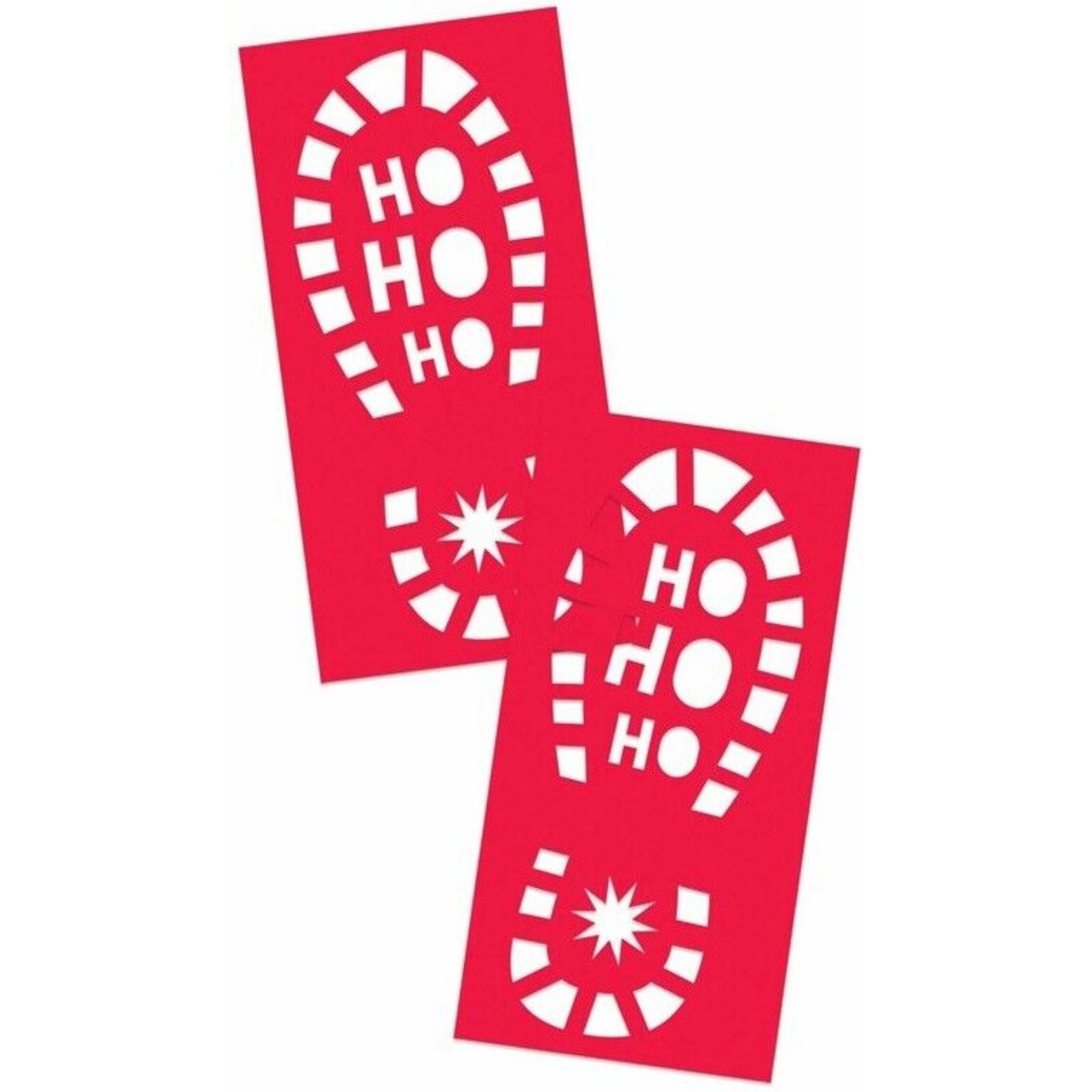 Beclen Harp Christmas Santa Footprint Stencils Elf Father Christmas Boots Stencil - Plastic