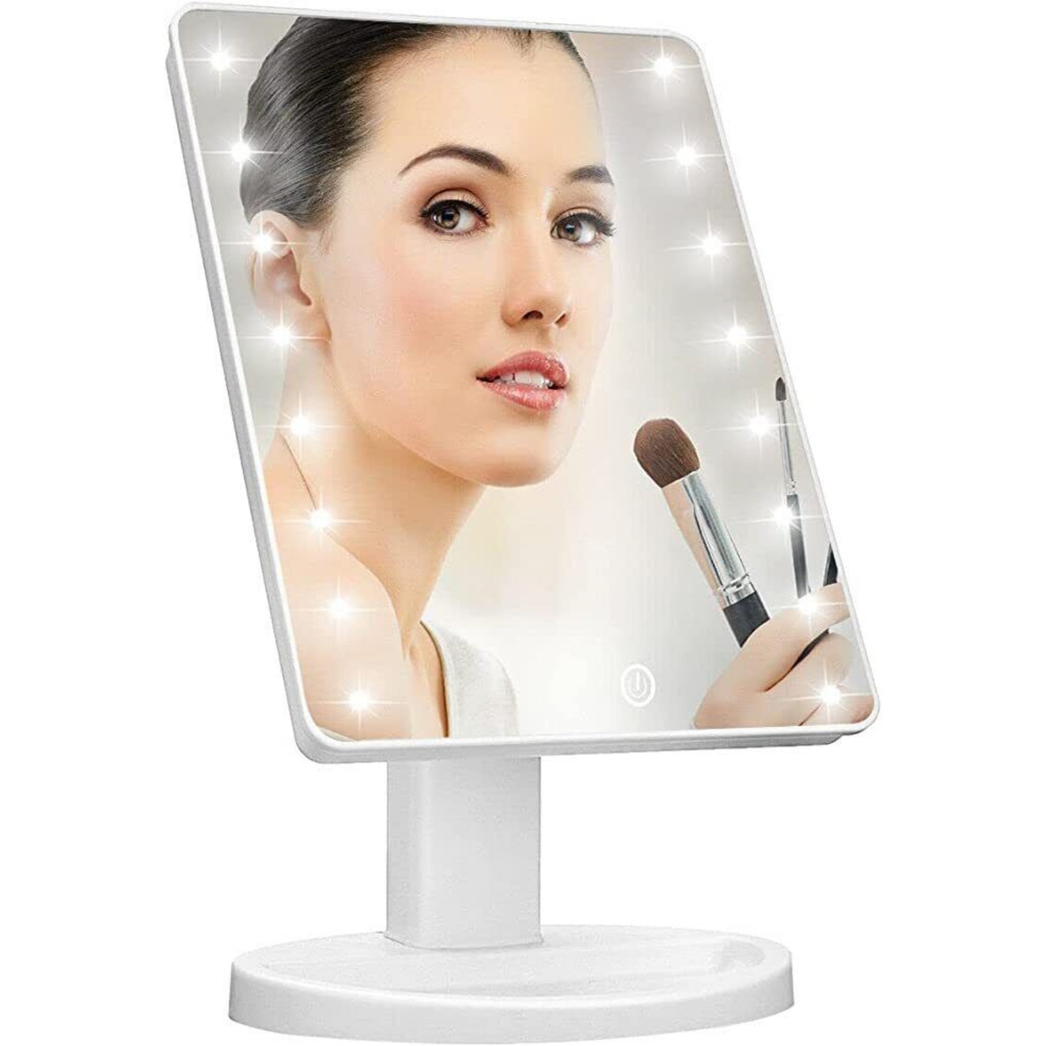 Beclen Harp Make Up Mirror with Lights on Stand Large 21cm: LED Hollywood Vanity White