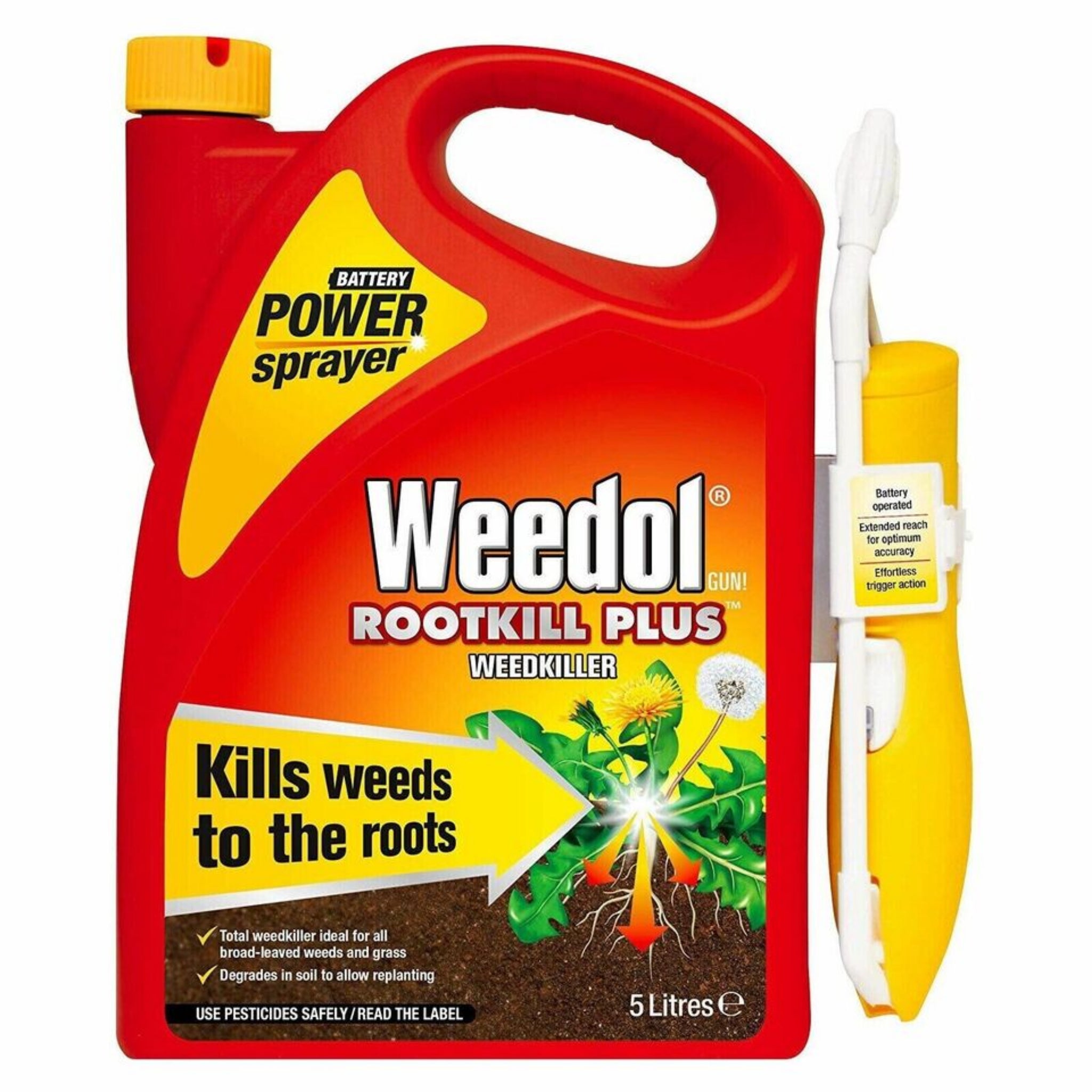 Beclen Harp Weedol Rootkill Plus Battery Operated Power Sprayer Ready To Use Weedkiller - 5L