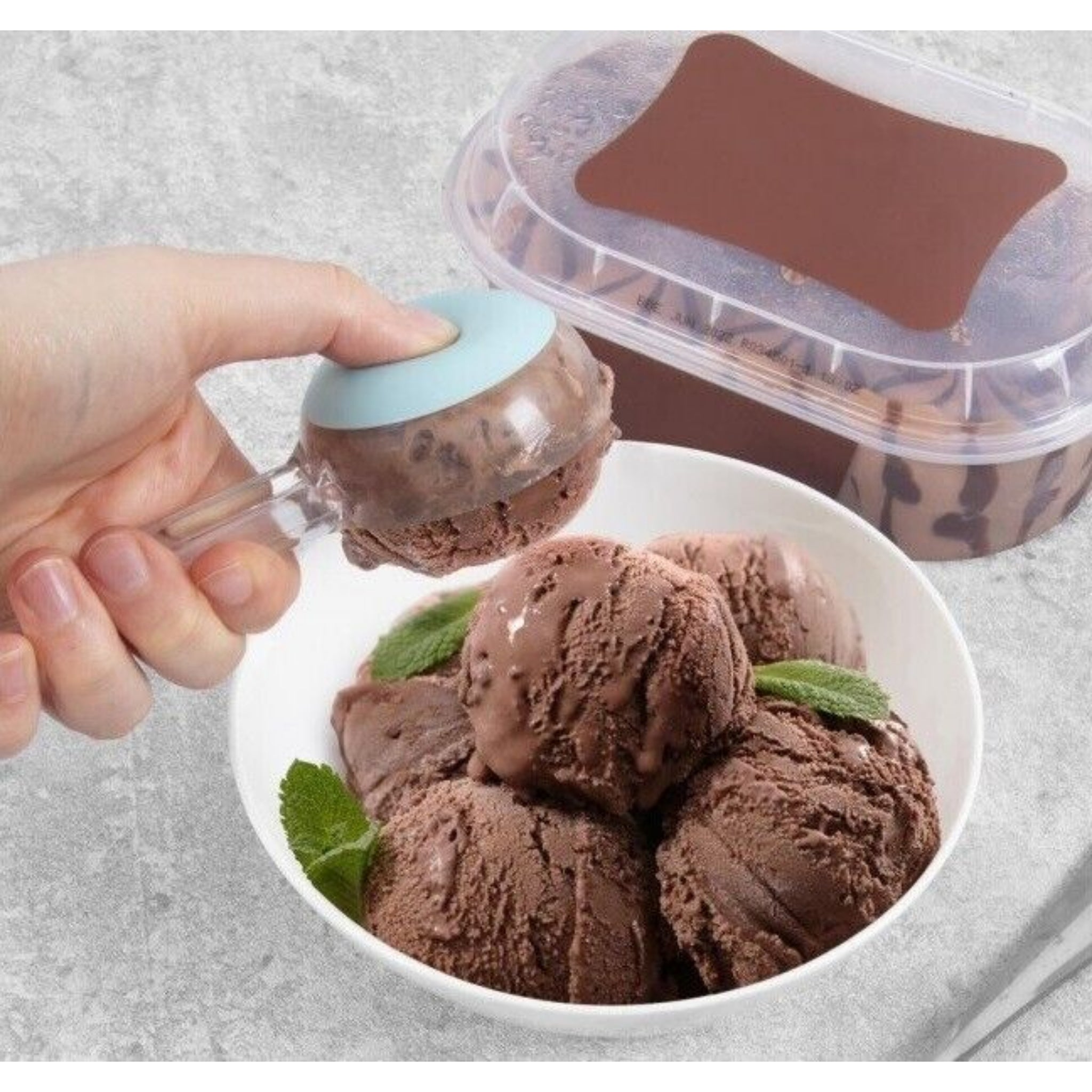 Beclen Harp 3 Pack Push & Serve ICE Cream Scoop Kitchen Craft Silicone Living Colour Scoop