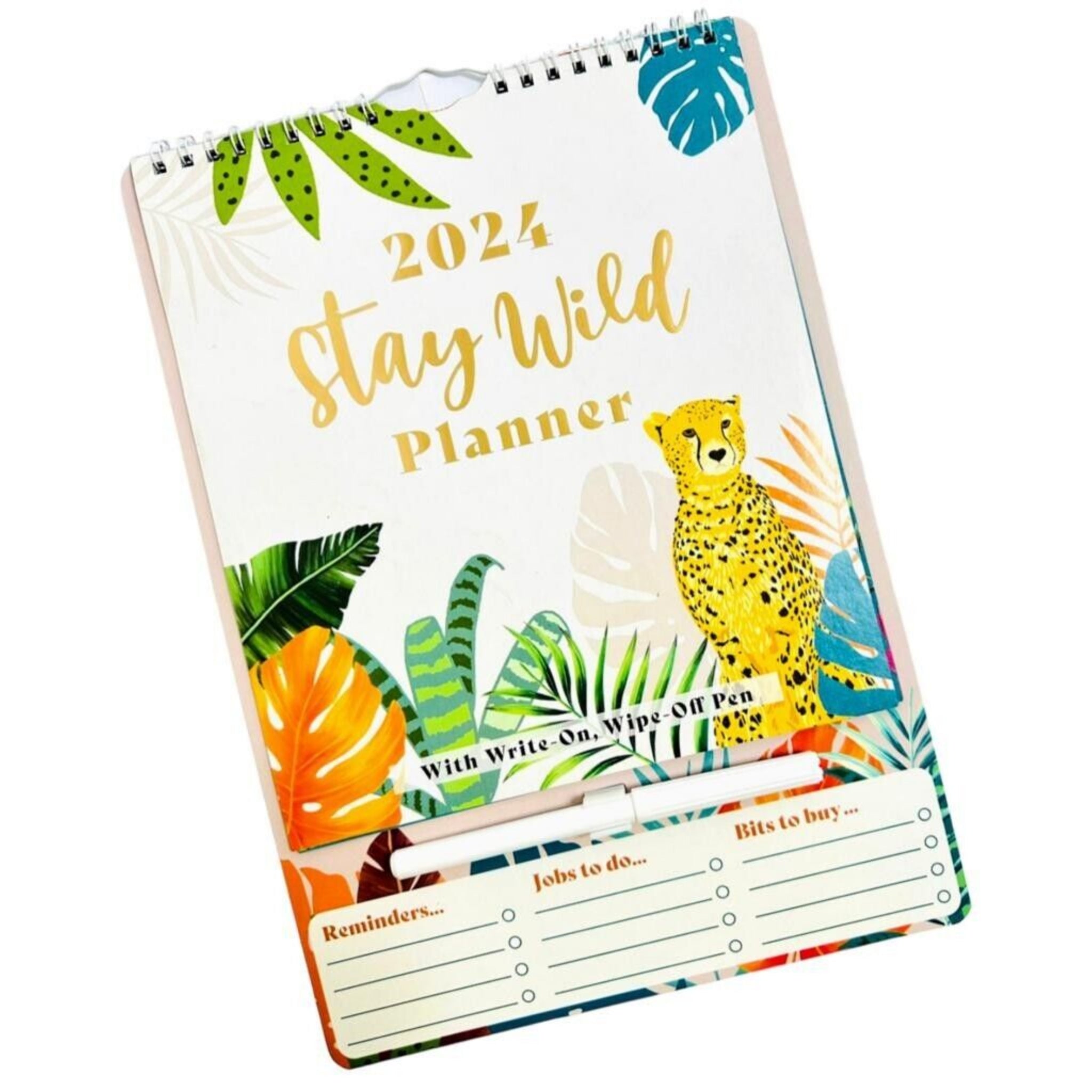 Beclen Harp 2024 Memo Board Calendar Spiral Bound With Family Wipe Off Pen Home Organiser