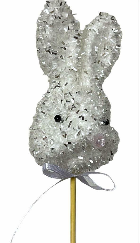 Beclen Harp 4 Pcs Easter Bunny Glitter Picks Decorations, Baskets Eggs Easter Decoration