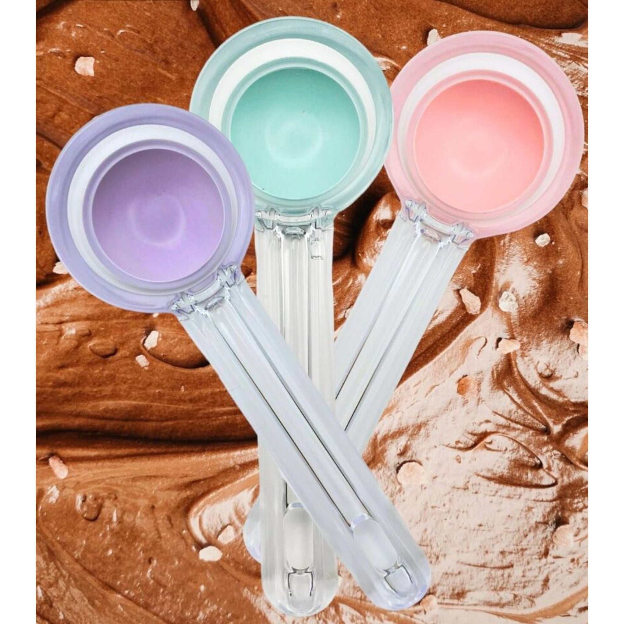 Beclen Harp 3 Pack Push & Serve ICE Cream Scoop Kitchen Craft Silicone Living Colour Scoop