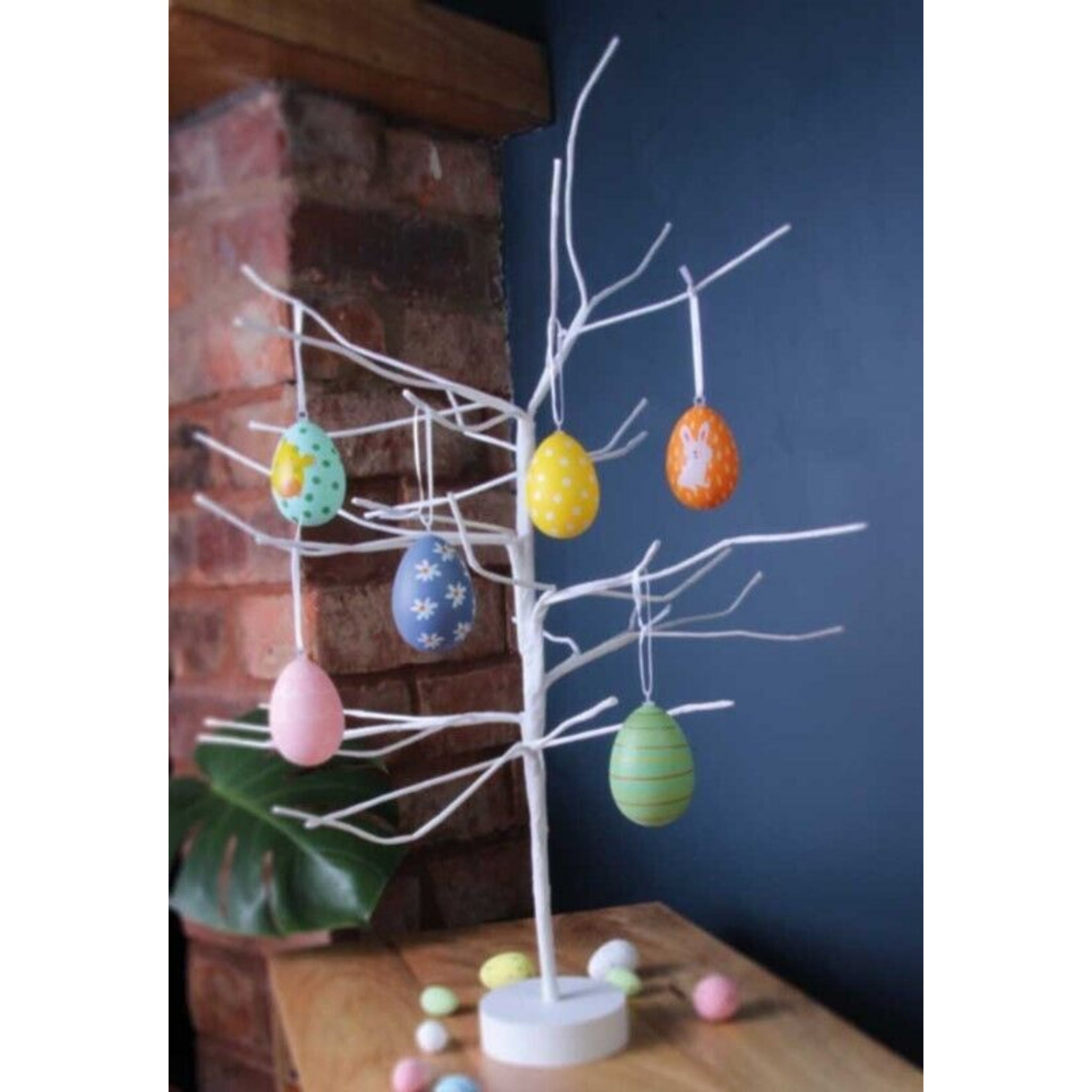 Beclen Harp 6 PCS Colorful Painted Easter Eggs Hanging Ornaments for DIY Crafts Home Décor