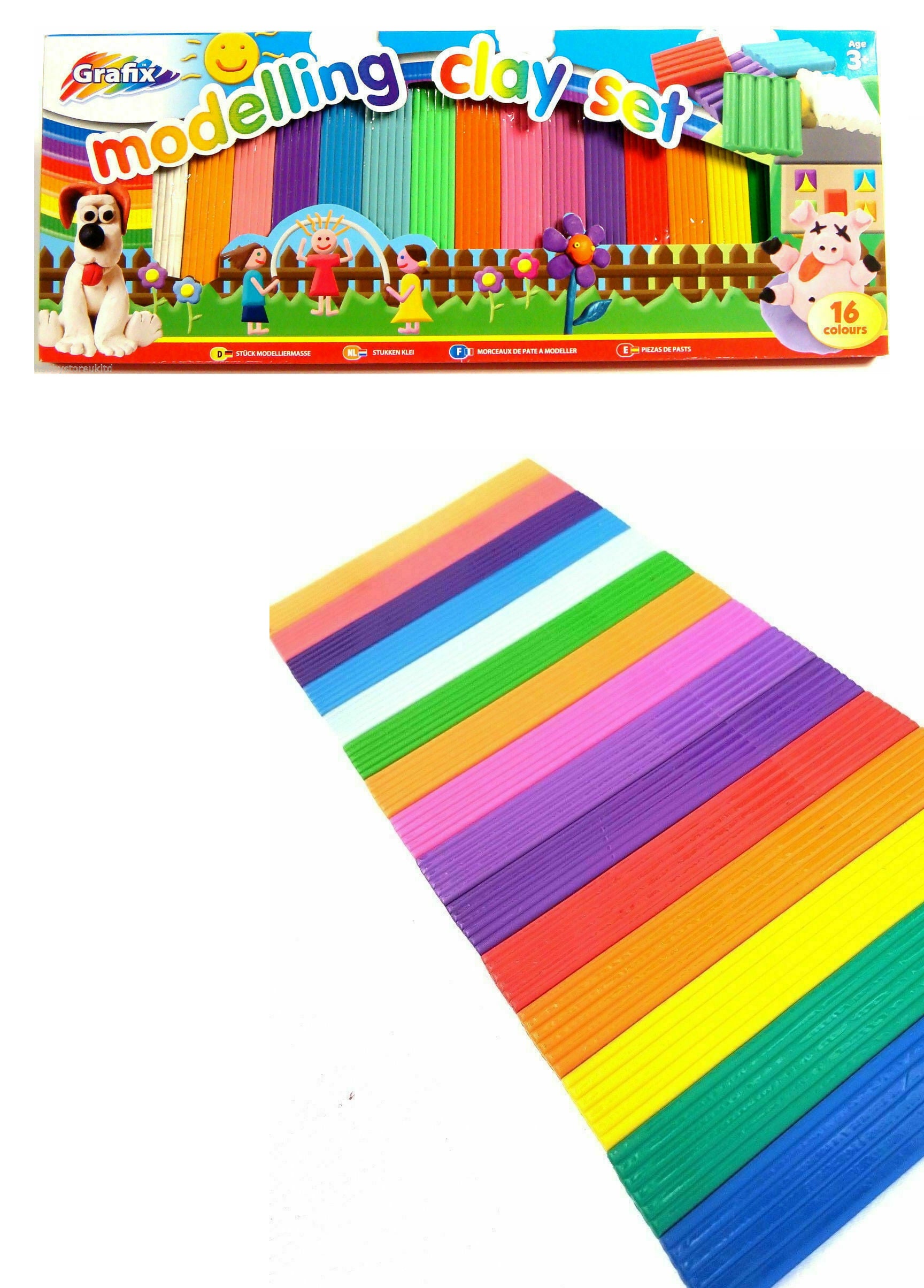 Beclen Harp Modelling Clay Set Plastercine 16 different Colours Kids Clay Craft Set Play Doh Party