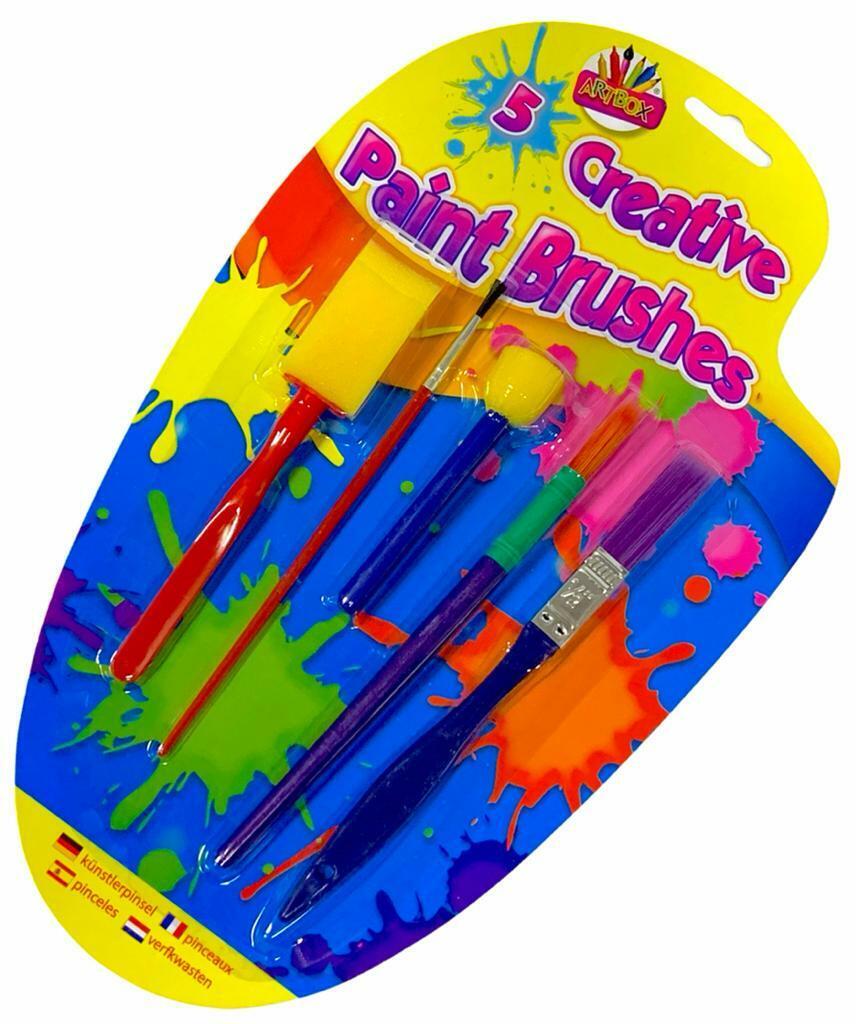 Beclen Harp 5Pcs Kids Paint Brushes Sponge Painting Brush Tool Set for Children Toddlers Hot