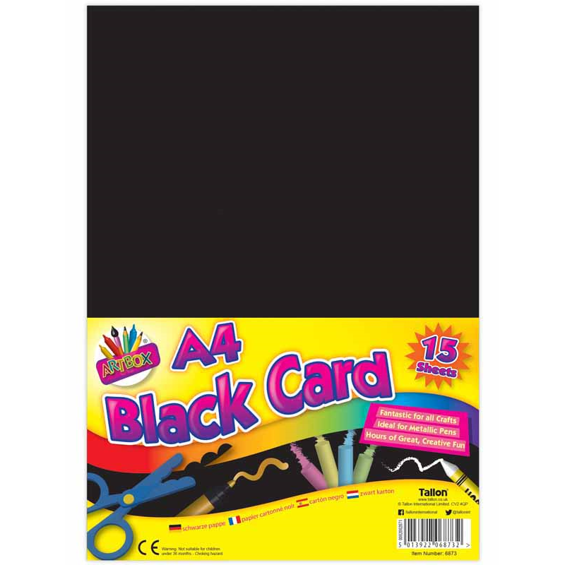 Beclen Harp A4 / A5 BLACK ACTIVITY CARD 15, 30, SHEETS ART PAPER CRAFT OFFICE COLLAGE USE