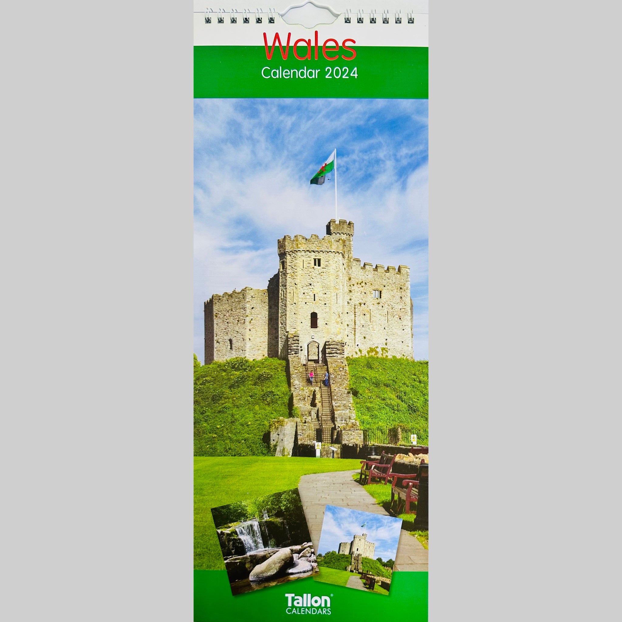 Beclen Harp Super Slim Month to View Spiral Bound Hanging Wall Calendar Home Office 2024 Wales
