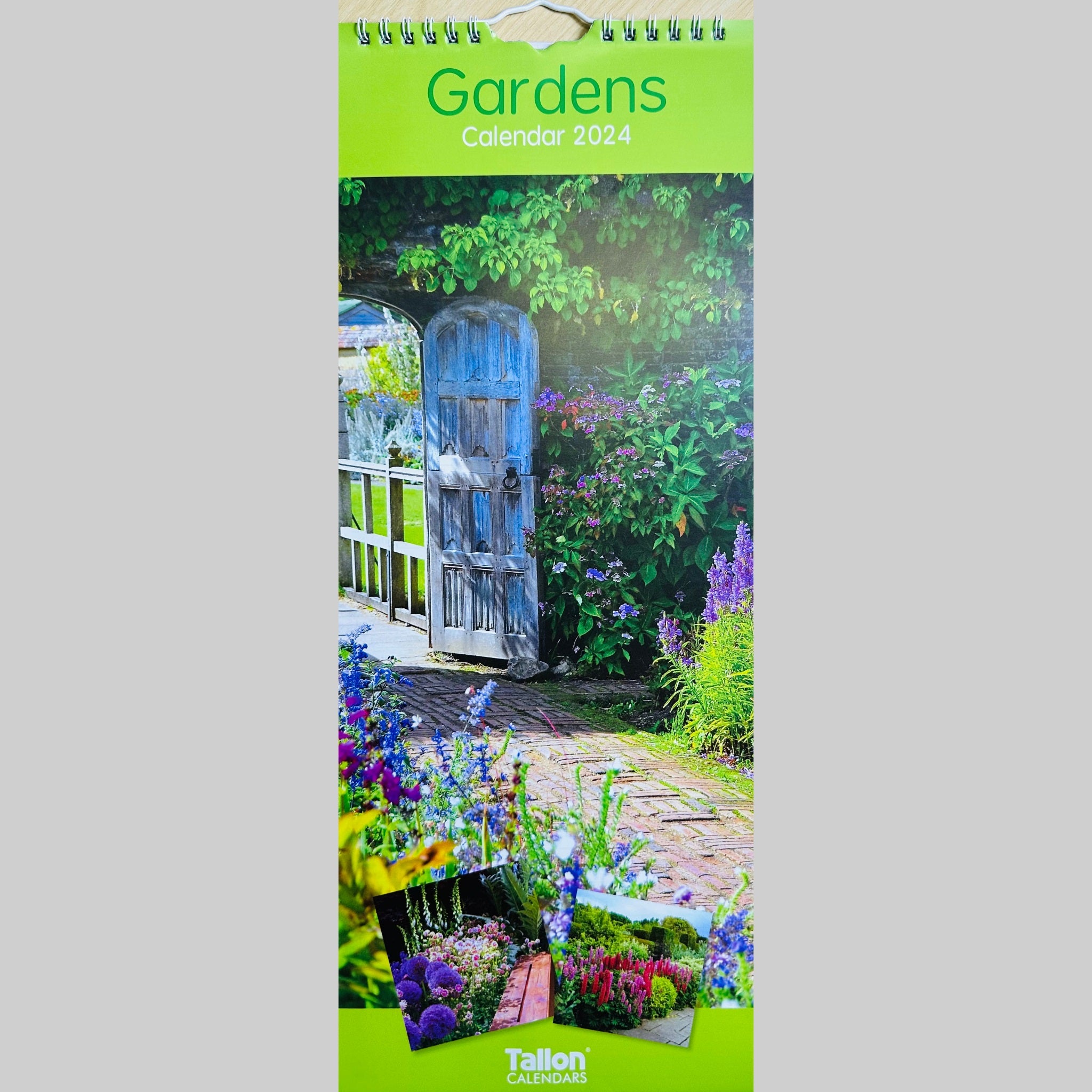 Beclen Harp Super Slim Month to View Spiral Bound Hanging Wall Calendar Home Office 2024 Gardens and Cottages