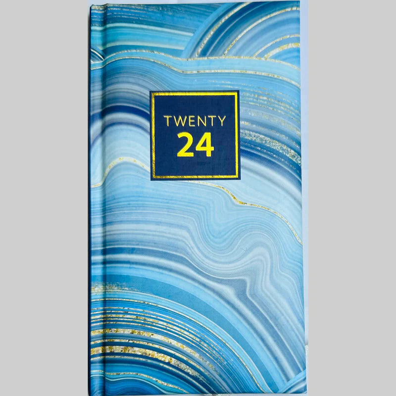 Beclen Harp 2024 Slim Size Hardback Planner Organiser  Diary Week To View/ WTV Easy To Go Full Year Diary