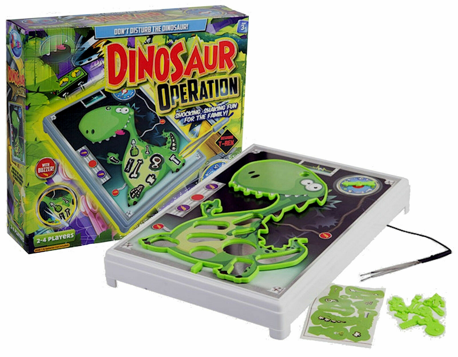 Beclen Harp Dinosaur Operation T-Rex Emergency Room Electronic Kids Family Fun Board Game
