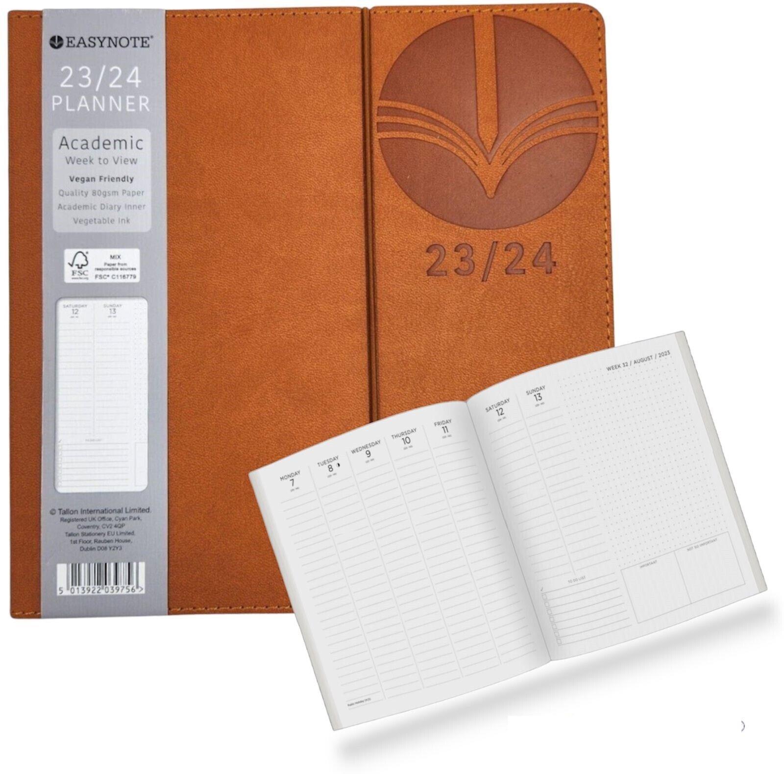 Beclen Harp 2023-2024 Academic Square Week to View Luxury Leatherette Soft Diary School Office Home Mid-year diary