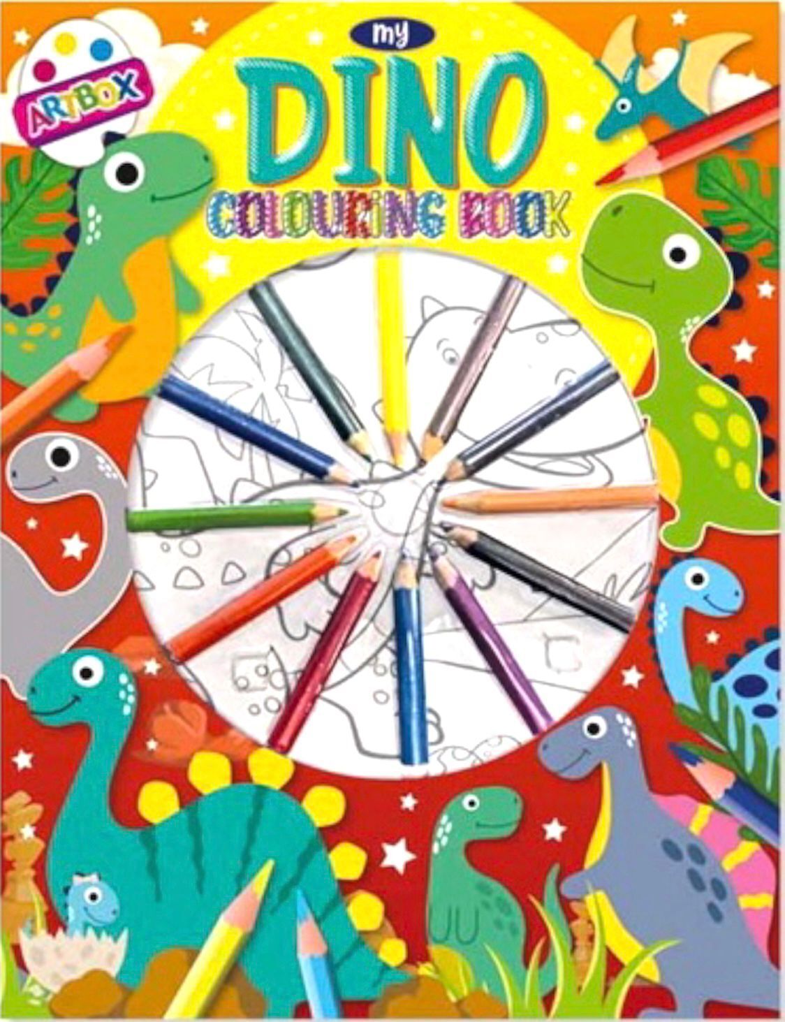 Beclen Harp Artbox Colouring Book With Pencils - Set Kids Children Boys Girls Activity Art