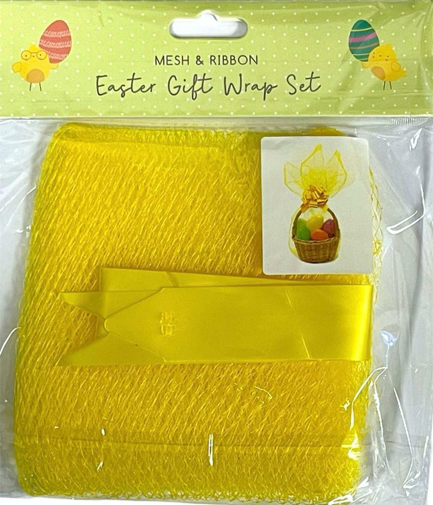Beclen Harp NEW FINE EASTER / CHRISTMAS MESH & RIBBON GIFT WRAPPING CRAFT SET - 2 COLOURS